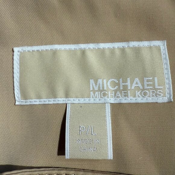 Michael Kors Women's Tan long sleeve coat with gold zippers/buttons; Size P/L - Picture 1 of 9